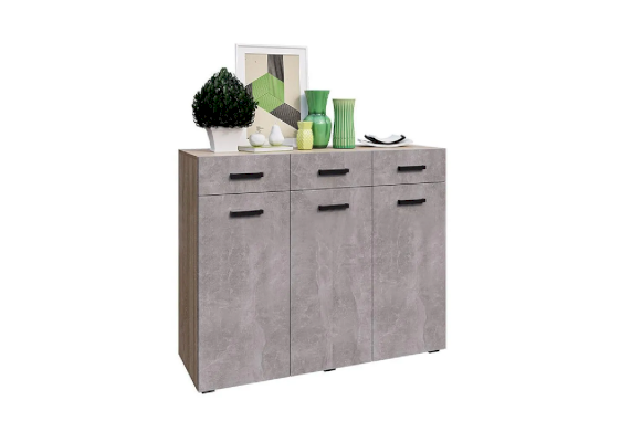 Комод с 3 дверьми и 3 ящиками Нэнси New ЛДСП (Миф)